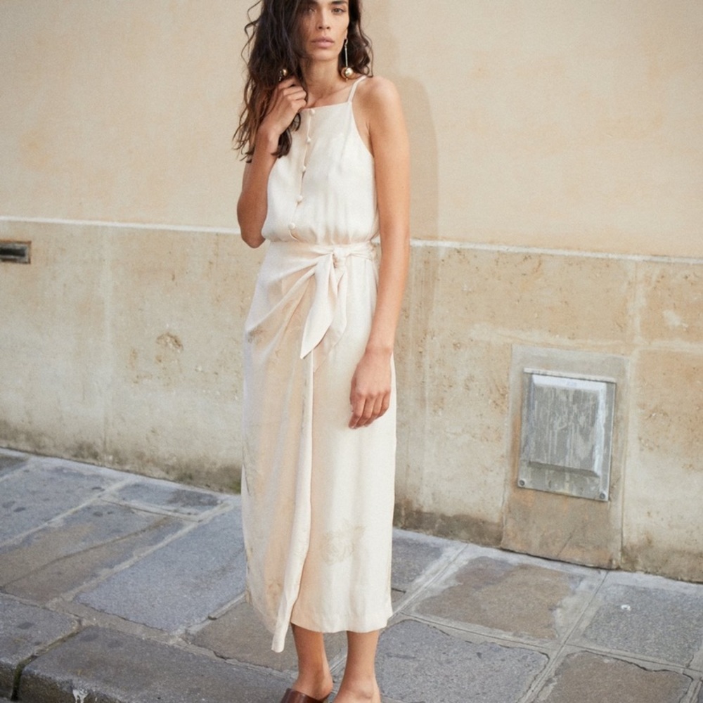 Nanushka Sarong dress, S, Creme